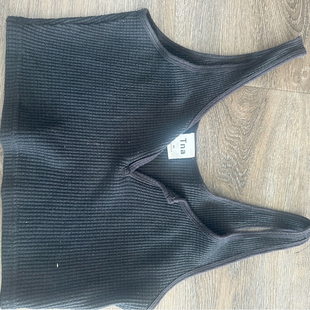 TNA Charcoal Ribbed Tank Top